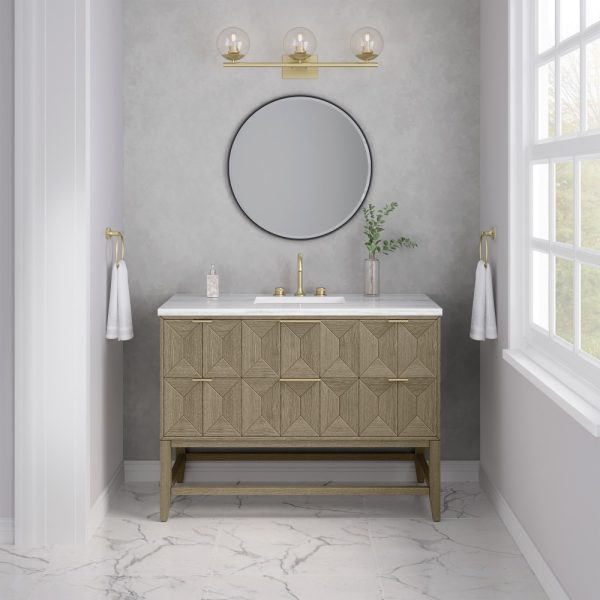 Emmeline 48" bathroom vanity in Pebble Oak