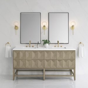 Emmeline 72" Double Vanity, Pebble Oak