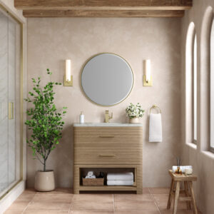 Lucian 36 inch vanity Pebble Oak